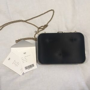 NWT Anya Hindmarch Black Satin Chubby Bag